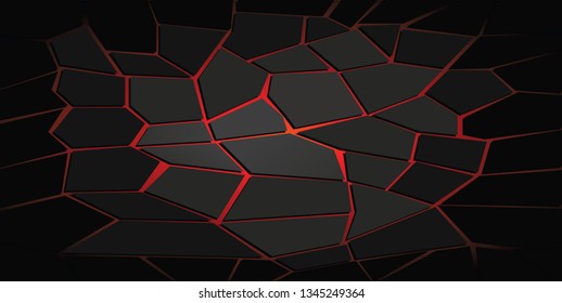 Abstract vector background with cracked ground and lava. Eps 10