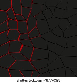 Abstract vector background with cracked ground and lava. Eps 10