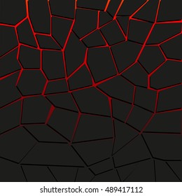 Abstract vector background with cracked ground and lava. Eps 10