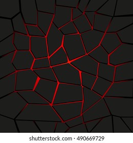 Abstract vector background with cracked ground and lava. Eps 10