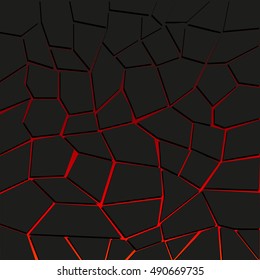 Abstract vector background with cracked ground and lava. Eps 10