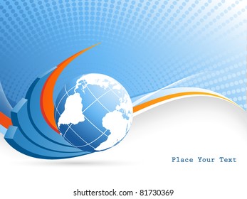 abstract vector background with creative bar graphs and globe