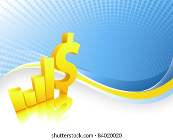 abstract vector background with creative bar graphs and dollar