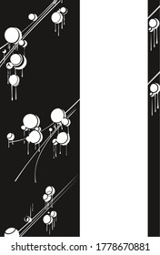 The abstract vector background. Creative design elements. In the black color. With place for text or image. Ideal for Web site page, mobile app design or tattoo