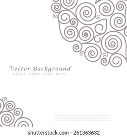 Abstract vector background with curls. Can be used for greeting cards, invitations, business cards.