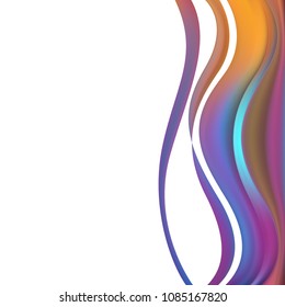 Abstract vector background. Curve. Multicolored wave. Mesh. Colored shape.