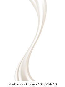 Abstract vector background. Curve. White. Wave. Mesh. Shape. Tape. Satin. Silk.