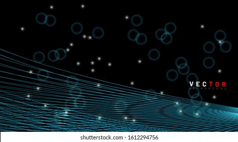 abstract vector background. curved lines on a black background. design technology. New texture for your design.