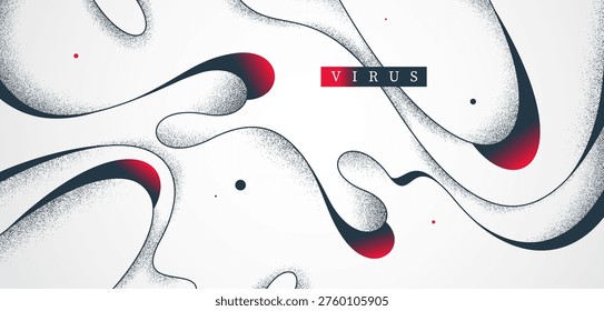 Abstract vector background, curvy lines in dynamic motion wallpaper, lifeform mutation concept, virus and biology, minimal vector art.