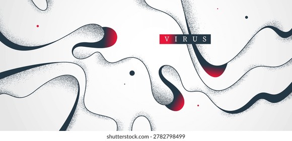 Abstract vector background, curvy lines in dynamic motion wallpaper, lifeform mutation concept, virus and biology, minimal vector art.
