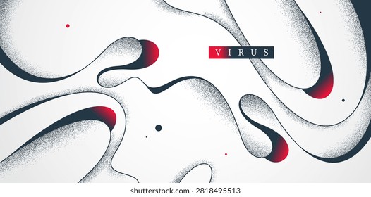 Abstract vector background, curvy lines in dynamic motion wallpaper, lifeform mutation concept, virus and biology, minimal vector art.