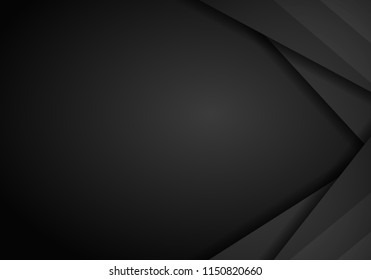 Abstract vector background with dark gray metal layers.  EPS 10 vector illustration