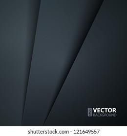 Abstract vector background with dark gray paper layers