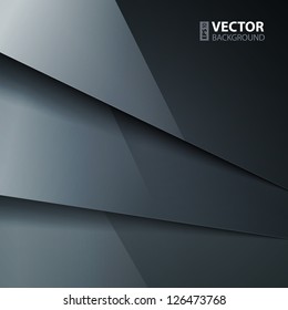 Abstract vector background with dark gray metal layers. RGB EPS 10 vector illustration