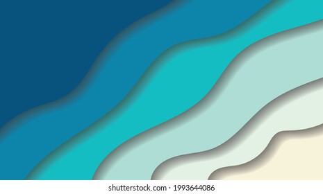 Abstract vector background with deep blue color paper cut shapes. Art illustration on modern design layout for business presentations, flyers, posters, prints, decoration, cards, brochure cover.