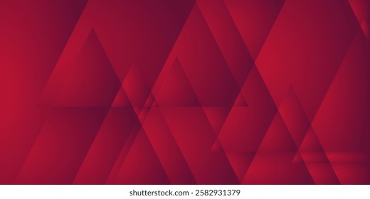 Abstract vector background. Deep reds with overlapping triangles create a multifaceted, modern design suitable for various graphic needs. 