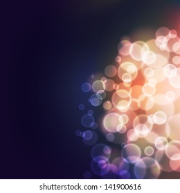 Abstract vector background with defocused bokeh circles, vector illustration with clipping mask