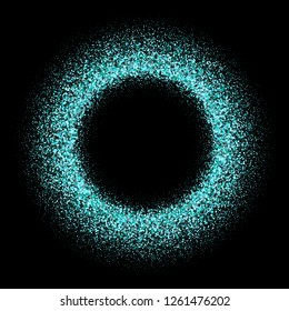 
Abstract vector background with design circle of blue diamond particles.