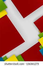 abstract vector background design with colorful triangles and shadows
