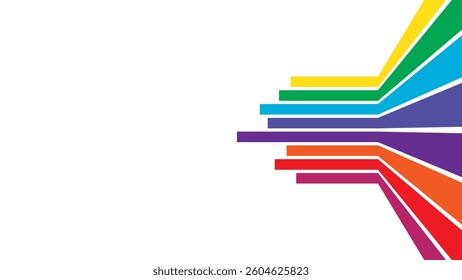 Abstract Vector Background Design with Colorful Stripes Perspective