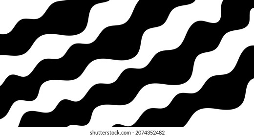 Abstract vector background design with curve lines. Black and white wave.