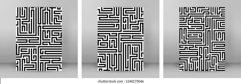 Abstract vector background design with maze mosaic texture. Good cover for book on psychology, creative problem solving, logical thinking, study of human relations