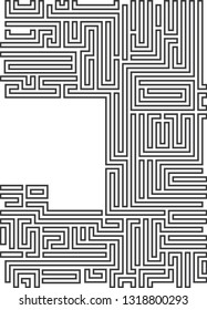 Abstract vector background design with maze mosaic texture. Good cover for book on psychology, creative problem solving, logical thinking, study of human relations