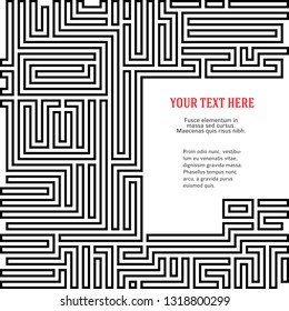 Abstract vector background design with maze mosaic texture. Good cover for book on psychology, creative problem solving, logical thinking, study of human relations