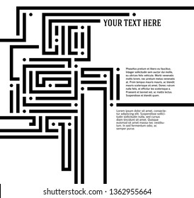 Abstract vector background design with maze mosaic texture. Good cover for book on psychology, creative problem solving, logical thinking, study of human relations