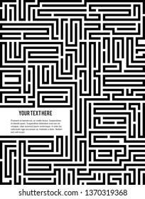 Abstract vector background design with maze mosaic texture. Good cover for book on psychology, creative problem solving, logical thinking, study of human relations 
