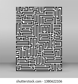 Abstract vector background design with maze mosaic texture. Good cover for book on psychology, creative problem solving, logical thinking, study of human relations