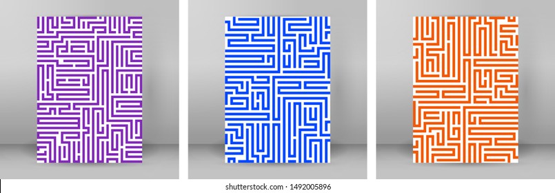 Abstract vector background design with maze mosaic texture. Good cover for book on psychology, creative problem solving, logical thinking, study of human relations