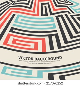 Abstract vector background design with maze texture and place for your text isolated. Good cover for a book on psychology, creative problem solving, logical thinking, the study of human relations 