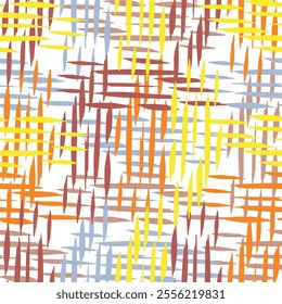 Abstract vector background design with maze mosaic texture.  Mulri colored bold brush strokes seamless pattern. 