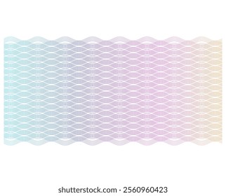 Abstract vector background design with maze mosaic texture. Soft rainbow color. Linear background. Design elements. Polygonal lines. Guilloche. Protective layer for banknotes, diplomas and certificate