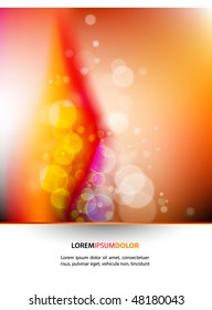 Diseño de fondo del vector abstracto - Luces transparentes sobre ondas coloridas