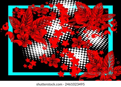 abstract vector background design with unique leaf patterns and spots