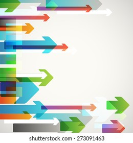Abstract vector background of different color arrows. Design concept