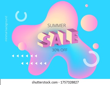abstract vector background with different geometric shapes and volumetric inscription sale