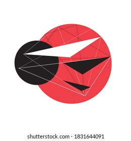 Abstract vector background with different geometric elements. Retro background concept.