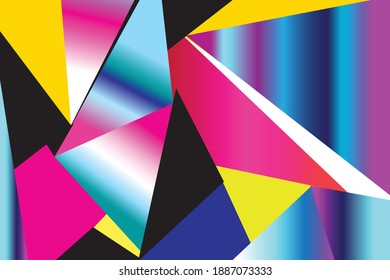 Abstract vector background with different geometric elements on a retro background