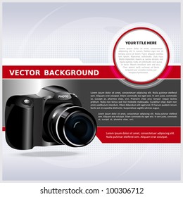 Abstract vector background with digital camera for text