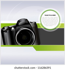Abstract vector background with digital camera for text