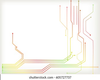 Abstract vector background of digital technologies. Hi tech computer motherboard. technical background.  Science fiction background. Computer technology. Light effects are modern digital elements.