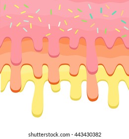 Abstract vector background with donut dripping glaze eps10