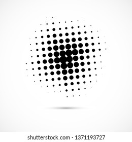 Abstract vector background. Dotted pattern. Template for graphic designs. Halftone effect. Black dots isolated on white background