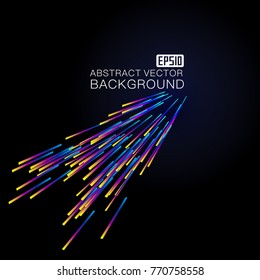 An abstract vector background drawing of colored lines 