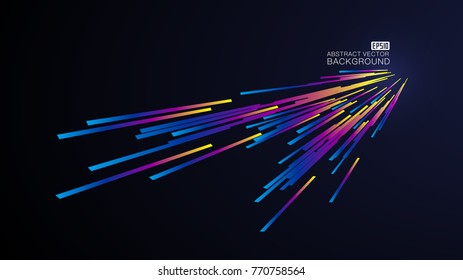 An abstract vector background drawing of colored lines 