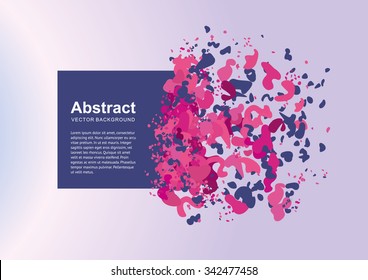 Abstract vector background with drops and a border with text. No auto-trace.