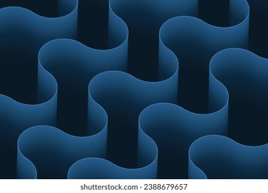 Abstract vector background with a dynamic blend of smooth, wavy lines creating a soft, voluminous twist in a modern gradient flow